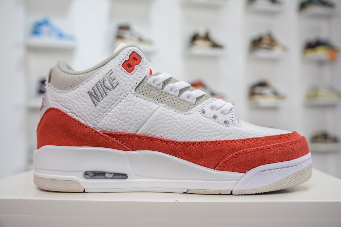 300 Air Jordan 3 Retro 白红换勾 最高工艺复刻  CJ0939-100