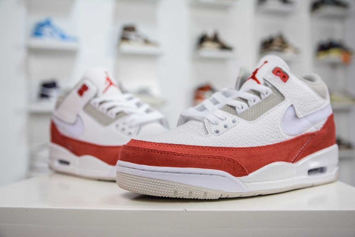 300 Air Jordan 3 Retro 白红换勾 最高工艺复刻  CJ0939-100