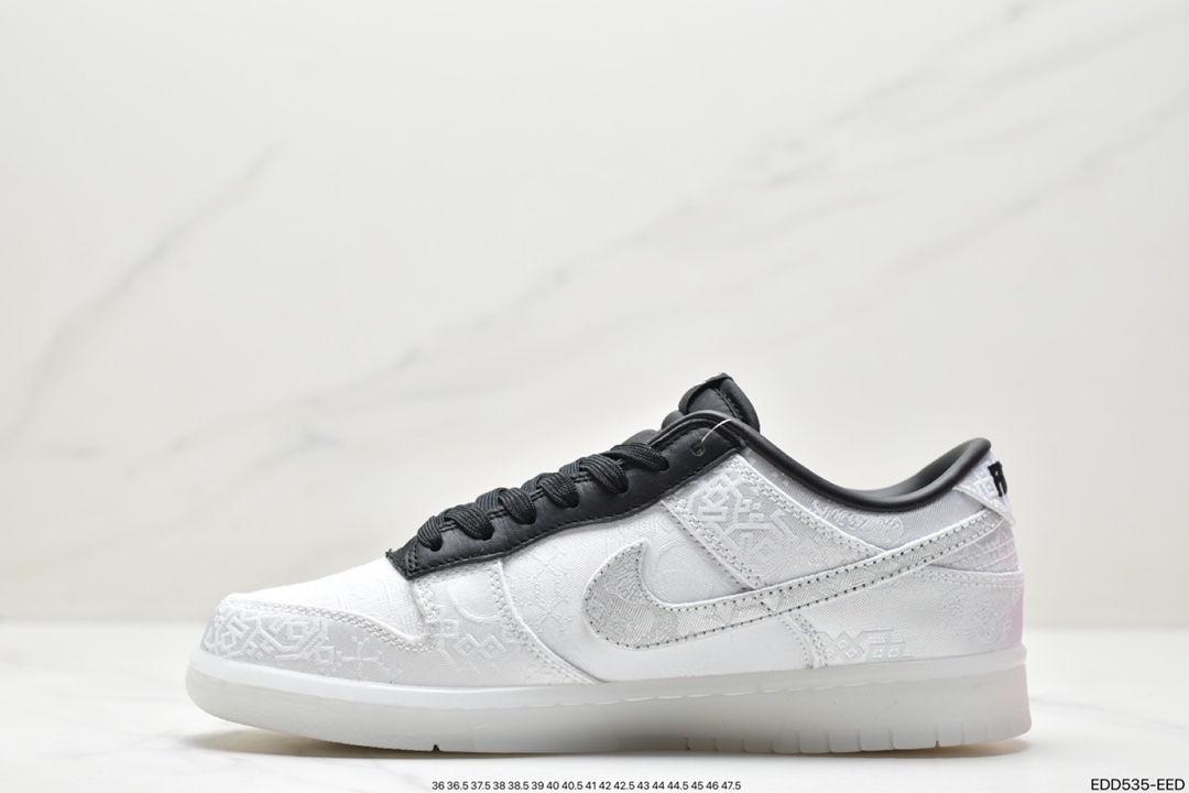 350 纯原CLOT × Nike SB Dunk Low 联名 白丝绸FN0315-110