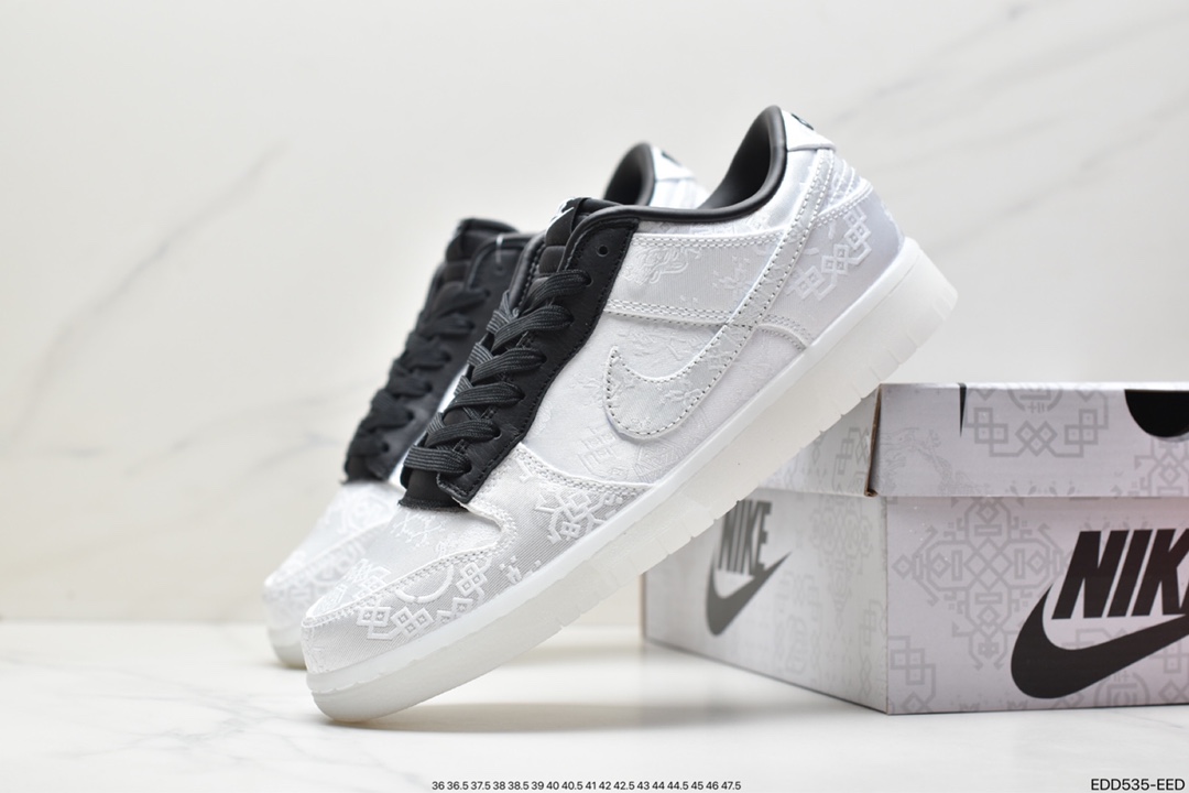 350 纯原CLOT × Nike SB Dunk Low 联名 白丝绸FN0315-110