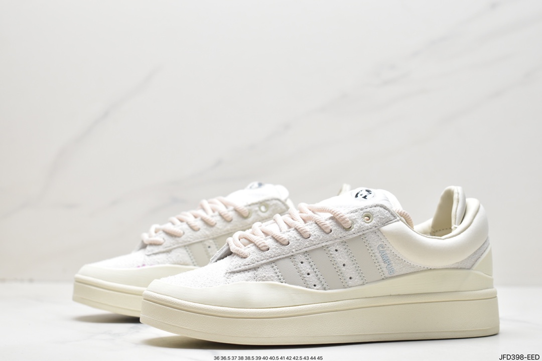 Original box Bad Bunny x adidas originals Campus Bad Bunny white casual sports sneakers FZ5823