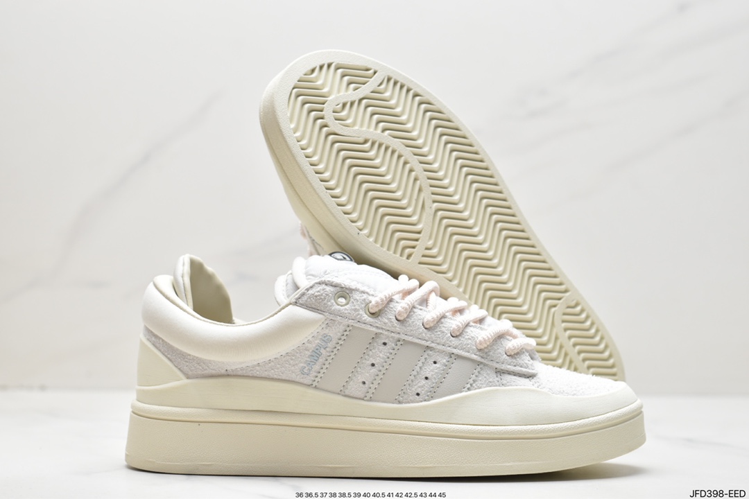 Original box Bad Bunny x adidas originals Campus Bad Bunny white casual sports sneakers FZ5823