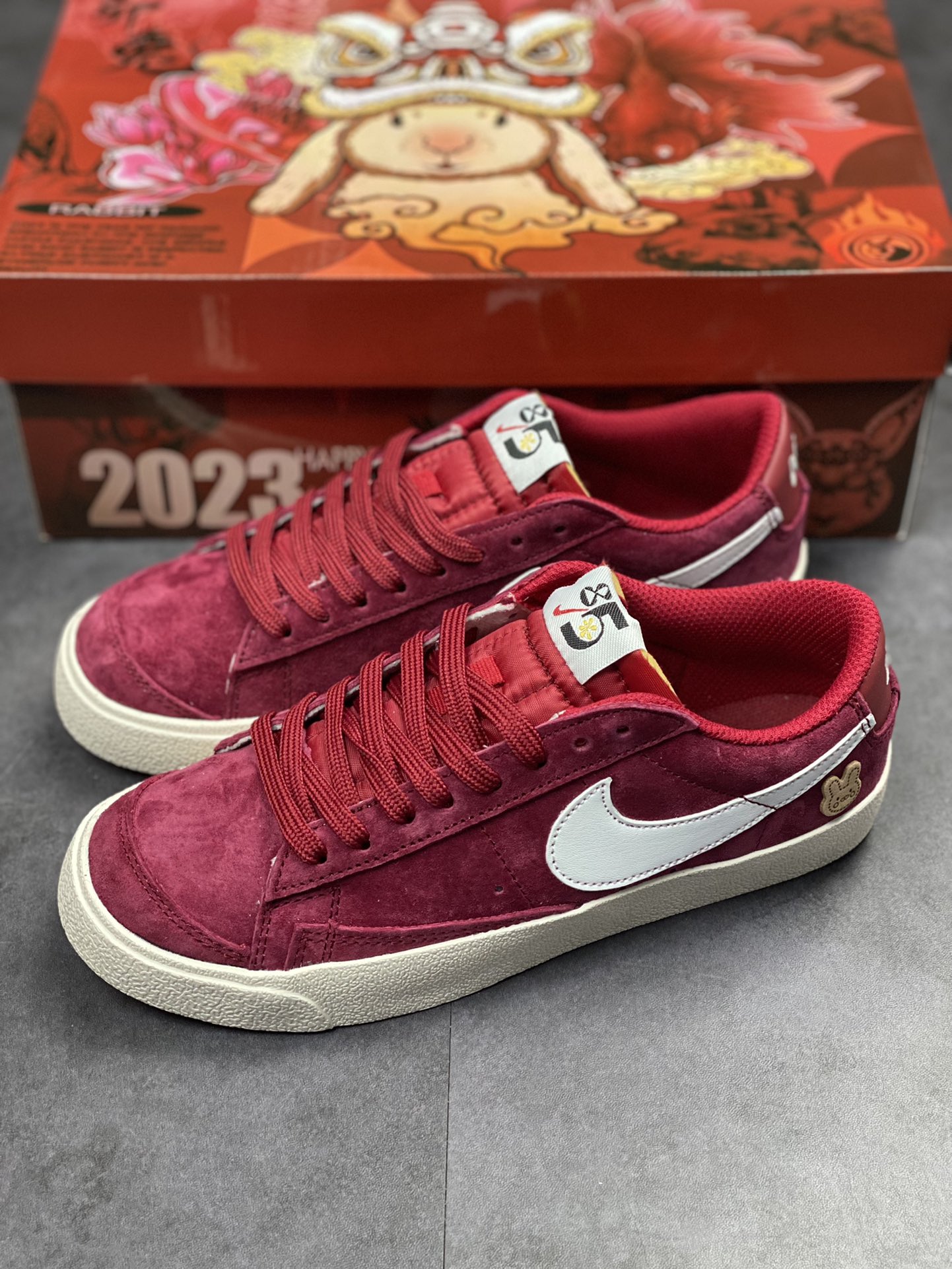 160 Nike Blazer Low 酒红兔年限定 经典百搭低帮开拓者休闲运动板鞋DX5461-002