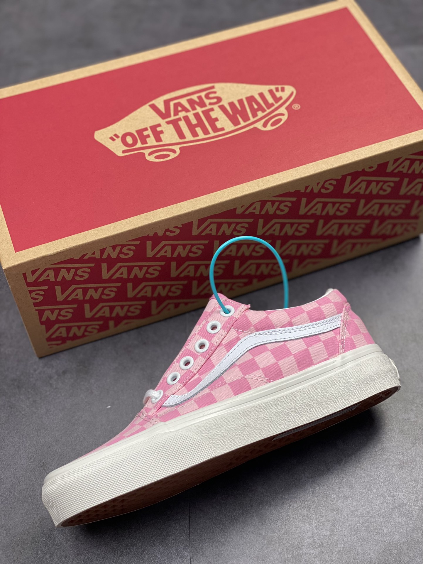 Vans Old Skool Vans official cherry blossom pink checkerboard sneakers canvas shoes VN0A7Q2JZY2