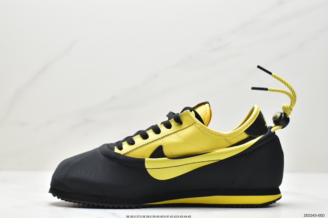 270 CLOT x Nike Cortez Clotez 3 IN 1 SP”Bruce Lee”阿甘三合一改良系列低帮复古经典休闲运动慢跑鞋“李小龙黑黄”DZ3239-001