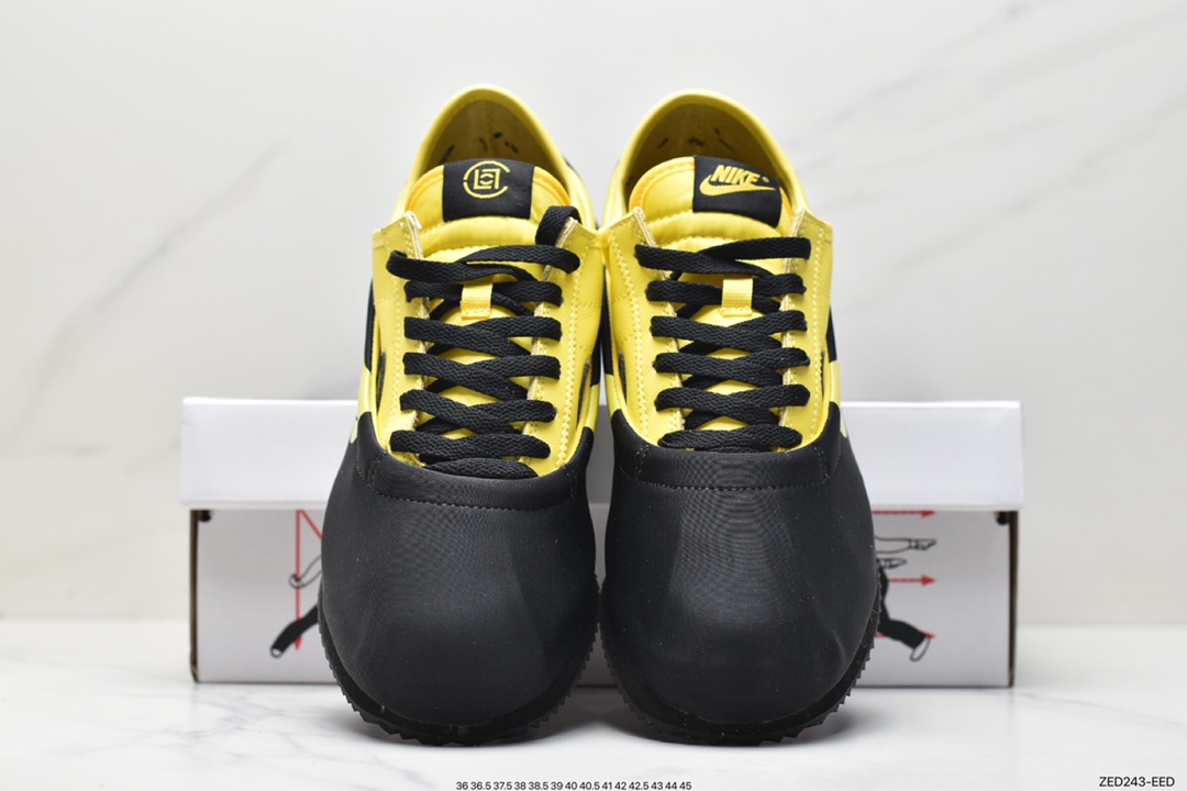 270 CLOT x Nike Cortez Clotez 3 IN 1 SP”Bruce Lee”阿甘三合一改良系列低帮复古经典休闲运动慢跑鞋“李小龙黑黄”DZ3239-001