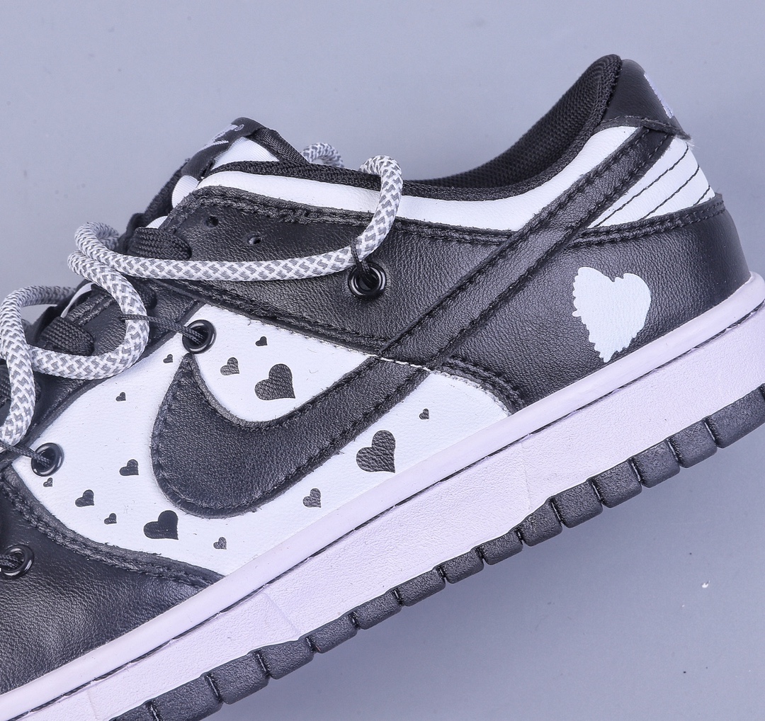 200 Nike Dunk Low 黑白小熊猫 情人节 定制版解构绑带休闲板鞋 DD1503-106