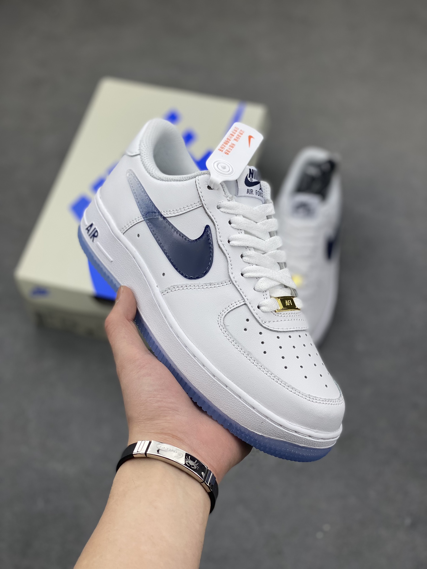 Nike Air Force 1 '07 Low Retro SP Leather White Blue Sneakers