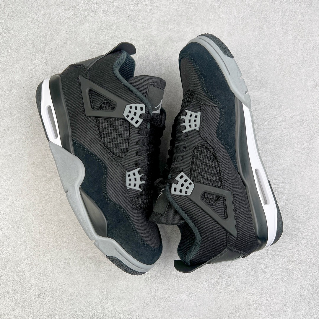 图片[3]-零售💰260 ＃KZ神版福利回馈‼Air Jordan AJ4 Retro 黑色帆布小阿姆 DH7138-006 独家外贸特供尺码含 45.5 49.5 50.5 国内外口碑最好最推荐的产品 市场中端王者 亲自操刀耗时半年巨作 全套原纸板楦头开发 确保原汁原味 完美呈现四代版型 一比一鞋头弧度高度鞋身弧度 此版本只针对中端市场 皮料材质有所更替 其他数据细节工艺流程均保持一致 绝不口嗨 细节品控鞋型随意秒杀市面3XX 4XX 原厂TPU网格鞋带扣 正确内里网布 菱角分明不变形无多余毛边 柔软性质感一致于原鞋 市场唯一原厂鞋扣模具 背面可见隐藏注塑口 原厂织唛标 原厂飞人电绣工艺 尾指中部跳三针 独家绑鞋带手法 印刷中底布 四线拉帮 米色美纹纸贴合固定 进口港宝加持 后跟自然饱满 全鞋荧光划线卡点 追求极致完美 每一双都是工艺品 多重QC质检 超越公司货的品控标准 实实在在的免检产品 尺码：40 40.5 41 42 42.5 43 44 44.5 45 45.5 46 47.5 48.5 49.5 50.5 编码：by2936060-运动鞋