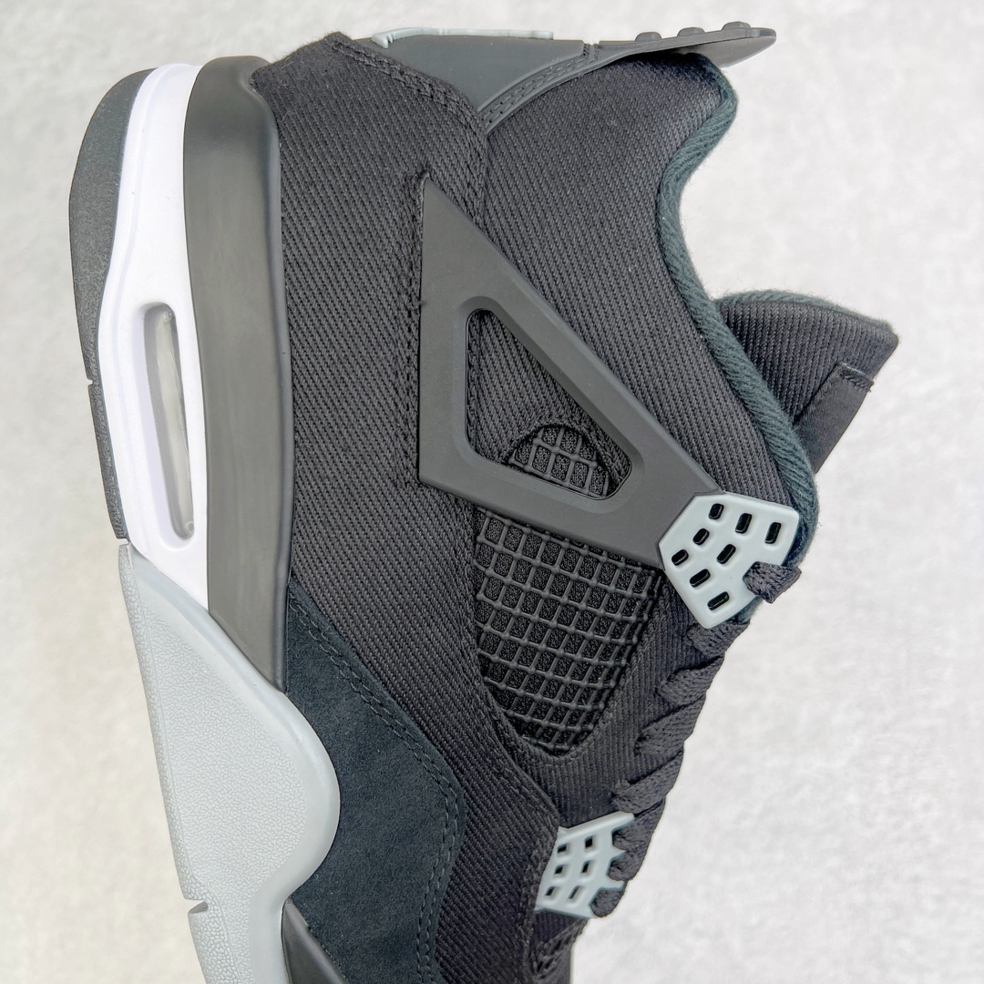 图片[6]-零售💰260 ＃KZ神版福利回馈‼Air Jordan AJ4 Retro 黑色帆布小阿姆 DH7138-006 独家外贸特供尺码含 45.5 49.5 50.5 国内外口碑最好最推荐的产品 市场中端王者 亲自操刀耗时半年巨作 全套原纸板楦头开发 确保原汁原味 完美呈现四代版型 一比一鞋头弧度高度鞋身弧度 此版本只针对中端市场 皮料材质有所更替 其他数据细节工艺流程均保持一致 绝不口嗨 细节品控鞋型随意秒杀市面3XX 4XX 原厂TPU网格鞋带扣 正确内里网布 菱角分明不变形无多余毛边 柔软性质感一致于原鞋 市场唯一原厂鞋扣模具 背面可见隐藏注塑口 原厂织唛标 原厂飞人电绣工艺 尾指中部跳三针 独家绑鞋带手法 印刷中底布 四线拉帮 米色美纹纸贴合固定 进口港宝加持 后跟自然饱满 全鞋荧光划线卡点 追求极致完美 每一双都是工艺品 多重QC质检 超越公司货的品控标准 实实在在的免检产品 尺码：40 40.5 41 42 42.5 43 44 44.5 45 45.5 46 47.5 48.5 49.5 50.5 编码：by2936060-运动鞋