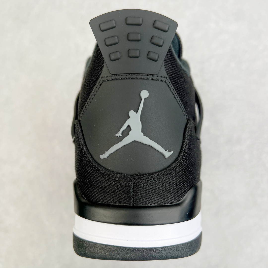 图片[8]-零售💰260 ＃KZ神版福利回馈‼Air Jordan AJ4 Retro 黑色帆布小阿姆 DH7138-006 独家外贸特供尺码含 45.5 49.5 50.5 国内外口碑最好最推荐的产品 市场中端王者 亲自操刀耗时半年巨作 全套原纸板楦头开发 确保原汁原味 完美呈现四代版型 一比一鞋头弧度高度鞋身弧度 此版本只针对中端市场 皮料材质有所更替 其他数据细节工艺流程均保持一致 绝不口嗨 细节品控鞋型随意秒杀市面3XX 4XX 原厂TPU网格鞋带扣 正确内里网布 菱角分明不变形无多余毛边 柔软性质感一致于原鞋 市场唯一原厂鞋扣模具 背面可见隐藏注塑口 原厂织唛标 原厂飞人电绣工艺 尾指中部跳三针 独家绑鞋带手法 印刷中底布 四线拉帮 米色美纹纸贴合固定 进口港宝加持 后跟自然饱满 全鞋荧光划线卡点 追求极致完美 每一双都是工艺品 多重QC质检 超越公司货的品控标准 实实在在的免检产品 尺码：40 40.5 41 42 42.5 43 44 44.5 45 45.5 46 47.5 48.5 49.5 50.5 编码：by2936060-运动鞋