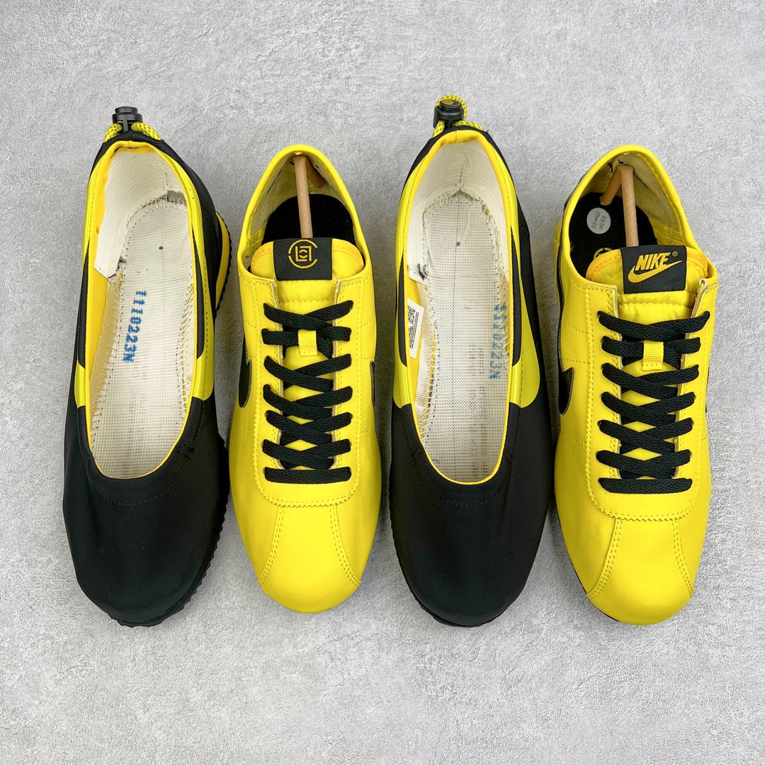 图片[2]-陈冠希Clot x NK Clotez \\\”Brush Lee\\\” 三合一 李小龙功夫 可拆卸潮流复古跑步功夫鞋阿甘鞋 联名黑黄 DZ3239-001 此次推出的 CLOT x NK Cortez 是即将发布的三款配色中的第二款 三合一设计既可以直接穿着 也可以拆开成为运动鞋和一脚蹬鞋 让人联想到功夫鞋 它配备了带阴阳符号和汉字“功”和“夫”(功夫）刺绣在鞋跟处的抽绳紧固系统 这双鞋是一款室内鞋 采用黄色皮革鞋面和黑色Swooshes 而哑光黑色便鞋采用功夫鞋风格的轮廓 锯齿底部提供抓地力 每款\\\”Clotez”均配有可拆卸鞋垫 让便鞋更加舒适 尺码：36 36.5 37.5 38 38.5 39 40 40.5 41 42 42.5 43 44 44.5 45 46-选品中心
