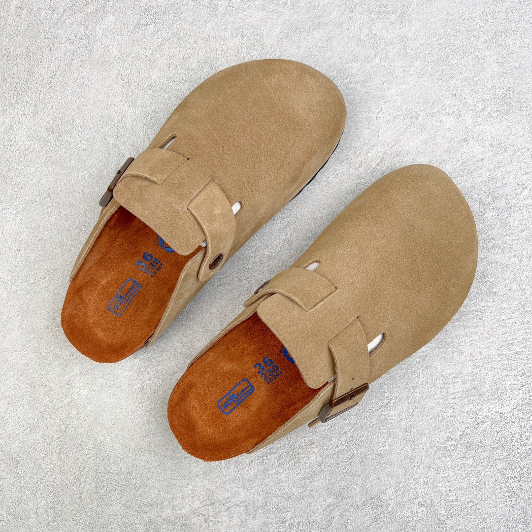 图片[3]-零售💰250 ＃DC Birkenstock Boston VL 勃肯软木底包头拖鞋 天鹅绒般的绒面革赋子休闲的经典外观 四季皆宜 柔软的鞋床采用额外的泡沫缓冲层 提供额外的舒适感和全天支撑 全网独家首发 源于德国的严谨工艺  牛巴戎面 中层松木 EVA 三层组合大底 优质牛皮面料五金扣 出口订单 尺码：35-44 编码：by2936050-运动鞋