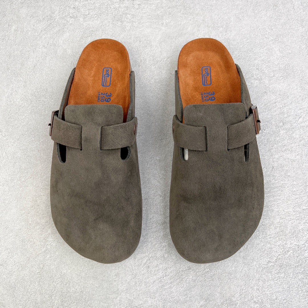 图片[2]-零售💰250 ＃DC Birkenstock Boston VL 勃肯软木底包头拖鞋 天鹅绒般的绒面革赋子休闲的经典外观 四季皆宜 柔软的鞋床采用额外的泡沫缓冲层 提供额外的舒适感和全天支撑 全网独家首发 源于德国的严谨工艺  牛巴戎面 中层松木 EVA 三层组合大底 优质牛皮面料五金扣 出口订单 尺码：35-44 编码：by2936050-运动鞋