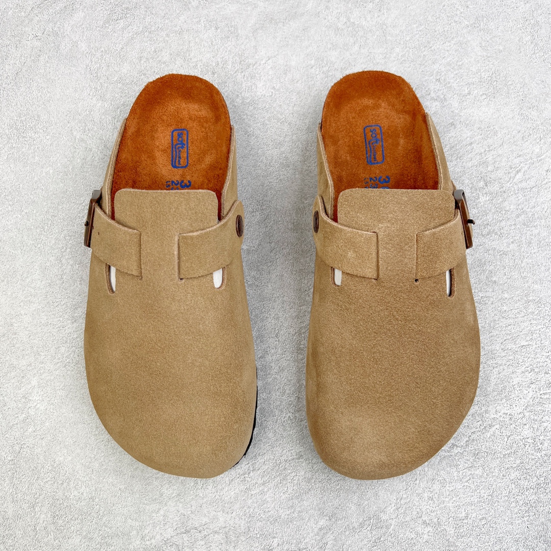 图片[2]-零售💰250 ＃DC Birkenstock Boston VL 勃肯软木底包头拖鞋 天鹅绒般的绒面革赋子休闲的经典外观 四季皆宜 柔软的鞋床采用额外的泡沫缓冲层 提供额外的舒适感和全天支撑 全网独家首发 源于德国的严谨工艺  牛巴戎面 中层松木 EVA 三层组合大底 优质牛皮面料五金扣 出口订单 尺码：35-44 编码：by2936050-运动鞋