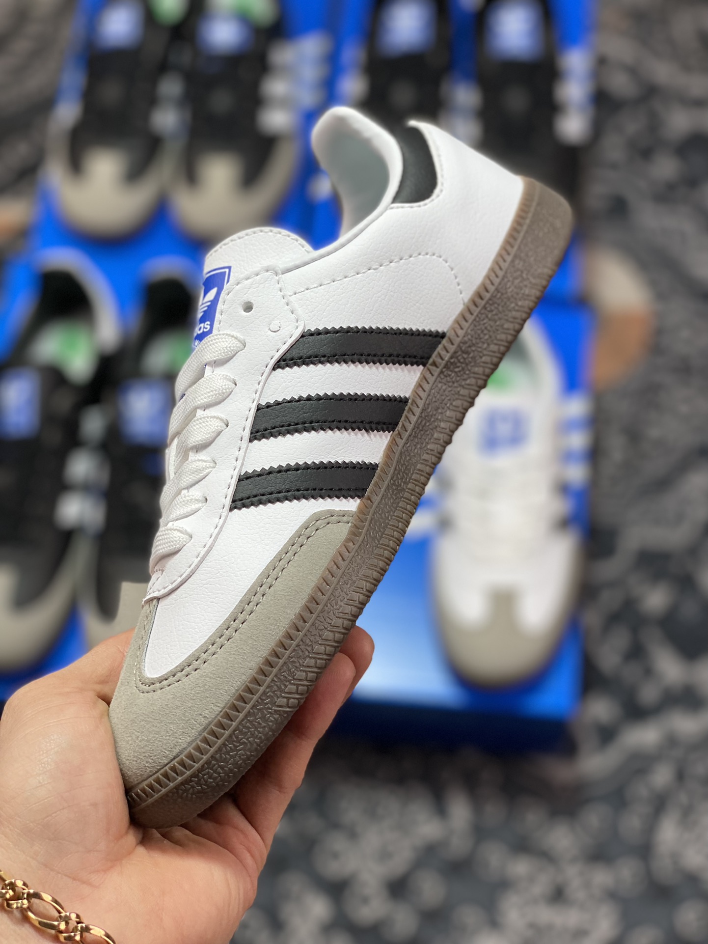 Adidas Originals Samba OG Samba series gentleman moral training sneakers ”leather black and white gold caramel bottom” B75807/H01878/FW2427/FX9042