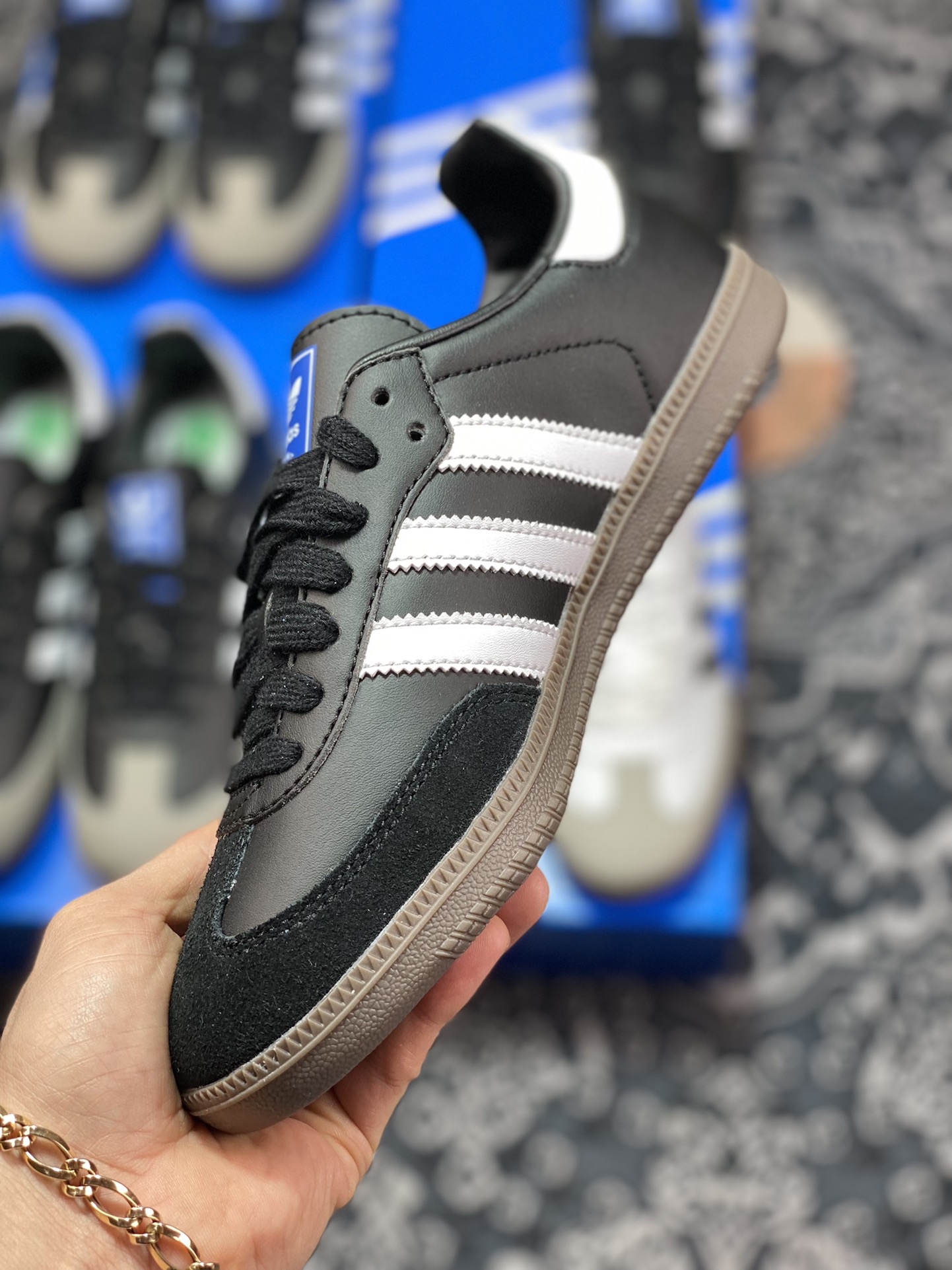 Adidas Originals Samba OG Samba series gentleman moral training sneakers ”leather black and white gold caramel bottom” B75807/H01878/FW2427/FX9042