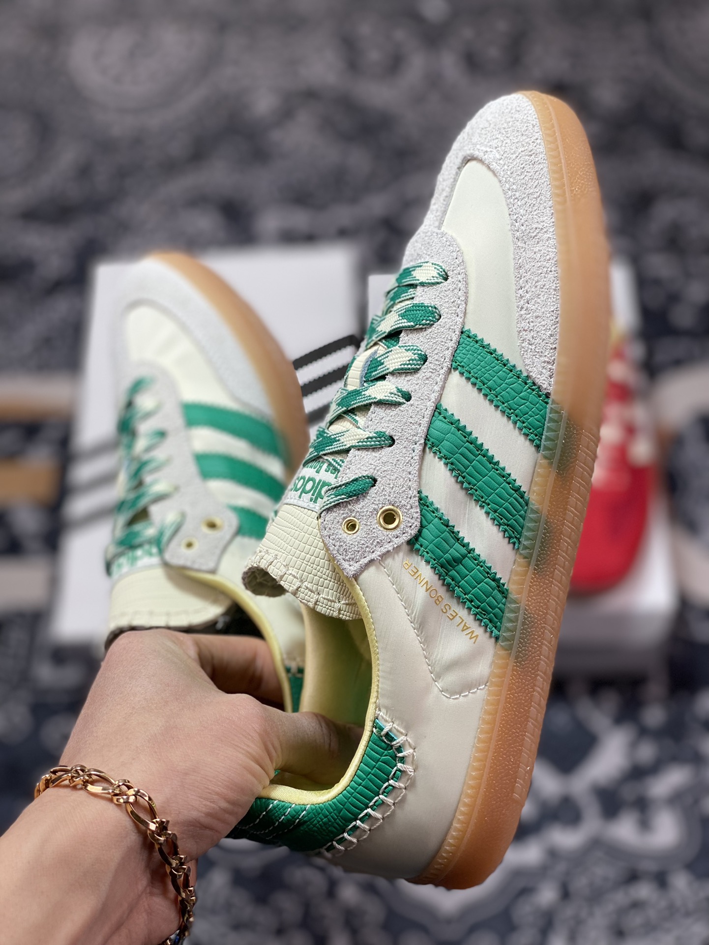 Wales Bonner x Adidas Originals Samba Samba Series Gentleman Shoes ”Mi White Green” GY4344