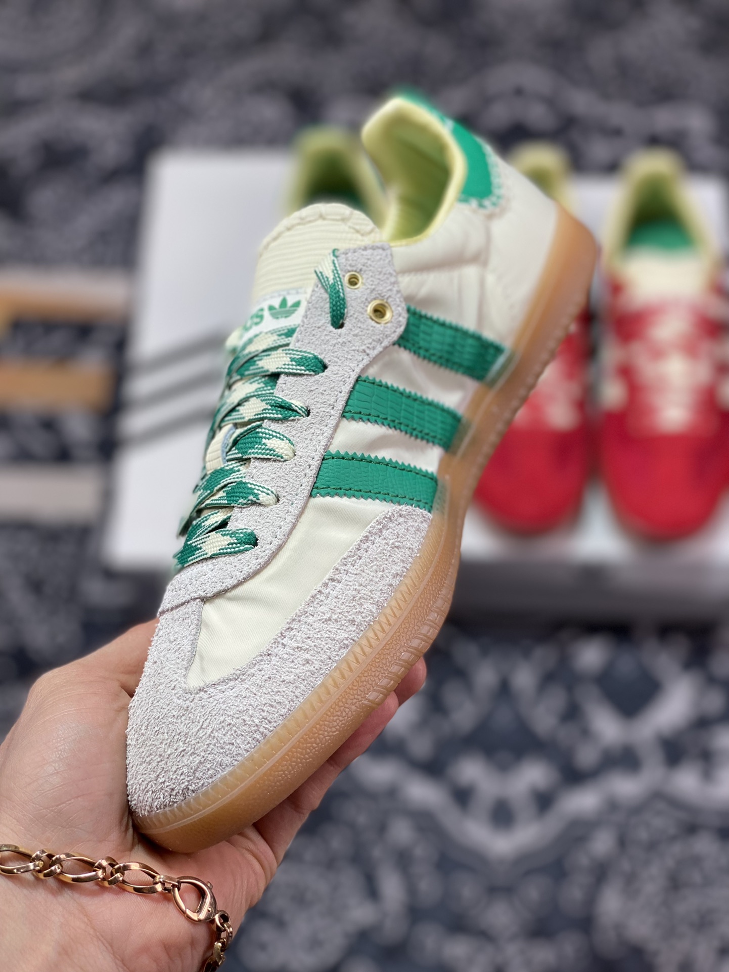 Wales Bonner x Adidas Originals Samba Samba Series Gentleman Shoes ”Mi White Green” GY4344