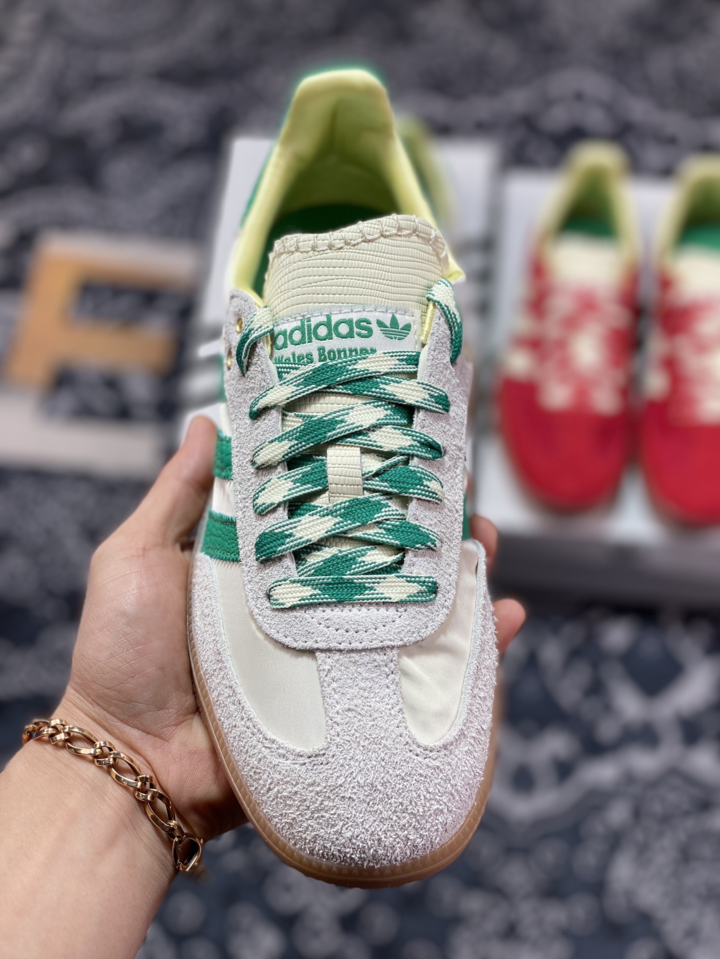 Wales Bonner x Adidas Originals Samba Samba Series Gentleman Shoes ”Mi White Green” GY4344