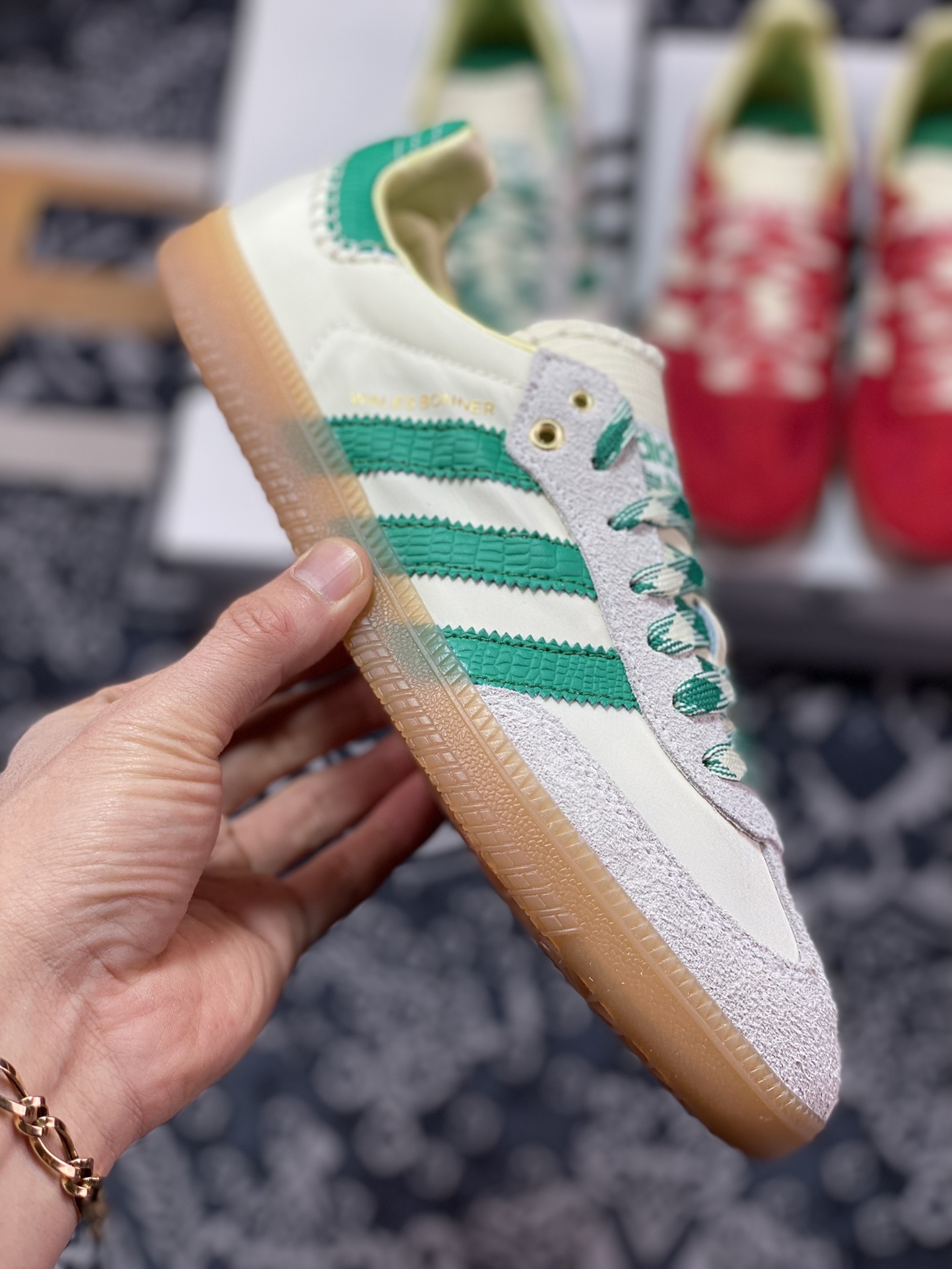 Wales Bonner x Adidas Originals Samba Samba Series Gentleman Shoes ”Mi White Green” GY4344