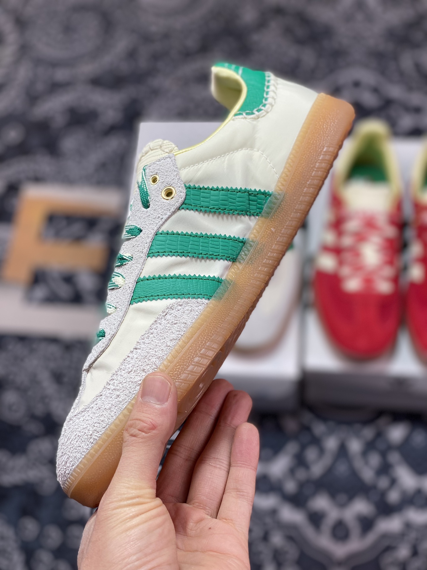 Wales Bonner x Adidas Originals Samba Samba Series Gentleman Shoes ”Mi White Green” GY4344