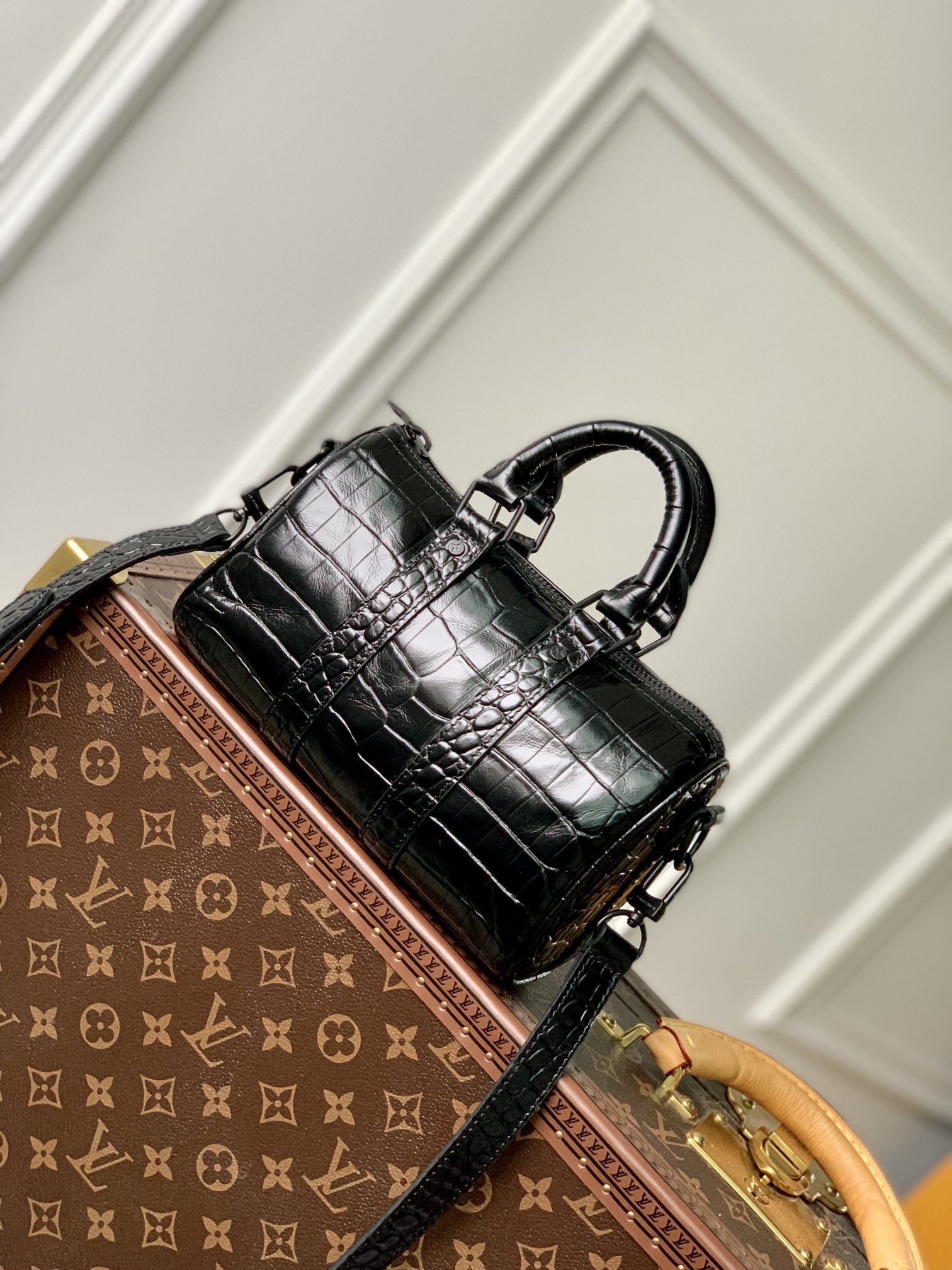 Louis Vuitton LV Keepall Bags Handbags Black Monogram Eclipse Canvas M80641
