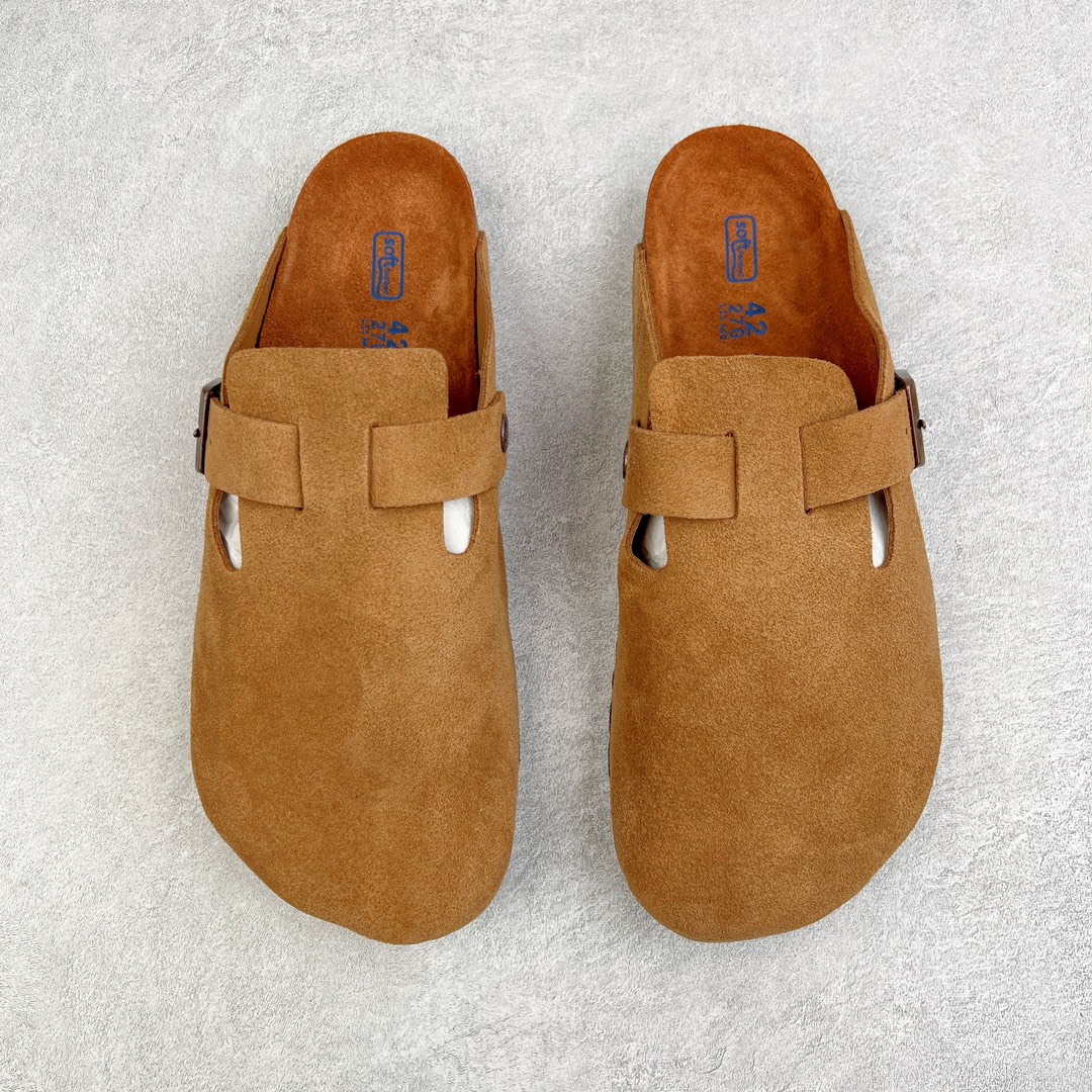 图片[2]-零售💰250 ＃DC Birkenstock Boston VL 勃肯软木底包头拖鞋 天鹅绒般的绒面革赋子休闲的经典外观 四季皆宜 柔软的鞋床采用额外的泡沫缓冲层 提供额外的舒适感和全天支撑 全网独家首发 源于德国的严谨工艺  牛巴戎面 中层松木 EVA 三层组合大底 优质牛皮面料五金扣 出口订单 尺码：35-44 编码：by2936050-运动鞋