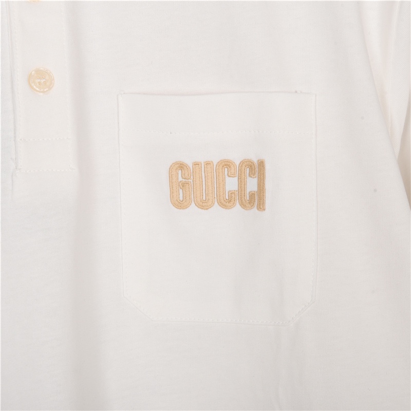 220 Gucci/古驰 23ss logo刺绣及动物印花Polo衫