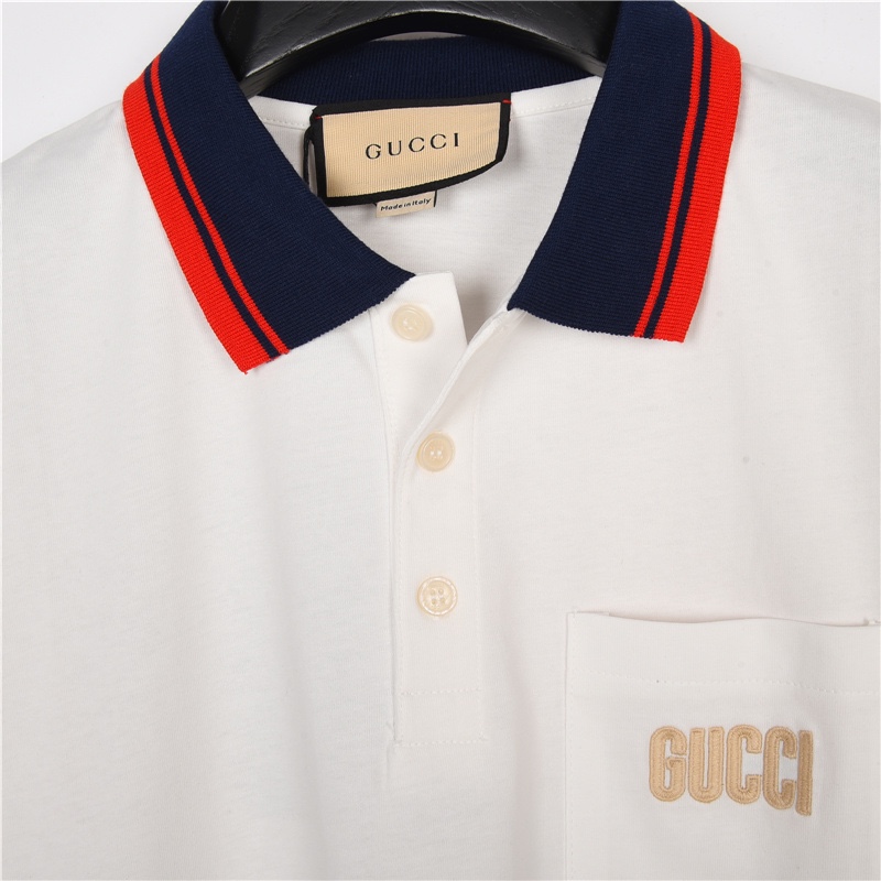 220 Gucci/古驰 23ss logo刺绣及动物印花Polo衫