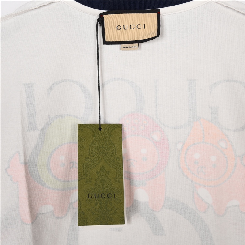 220 Gucci/古驰 23ss logo刺绣及动物印花Polo衫