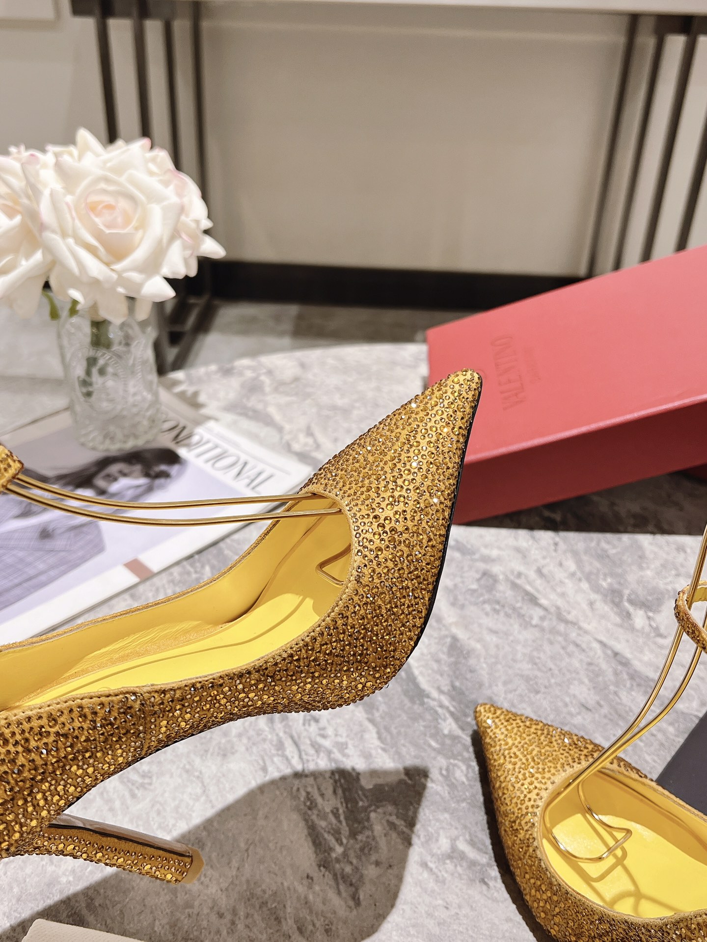 Valentino Women's Crystal-Embellished Pointed-Toe Pumps 7 i1680167951 7390 6