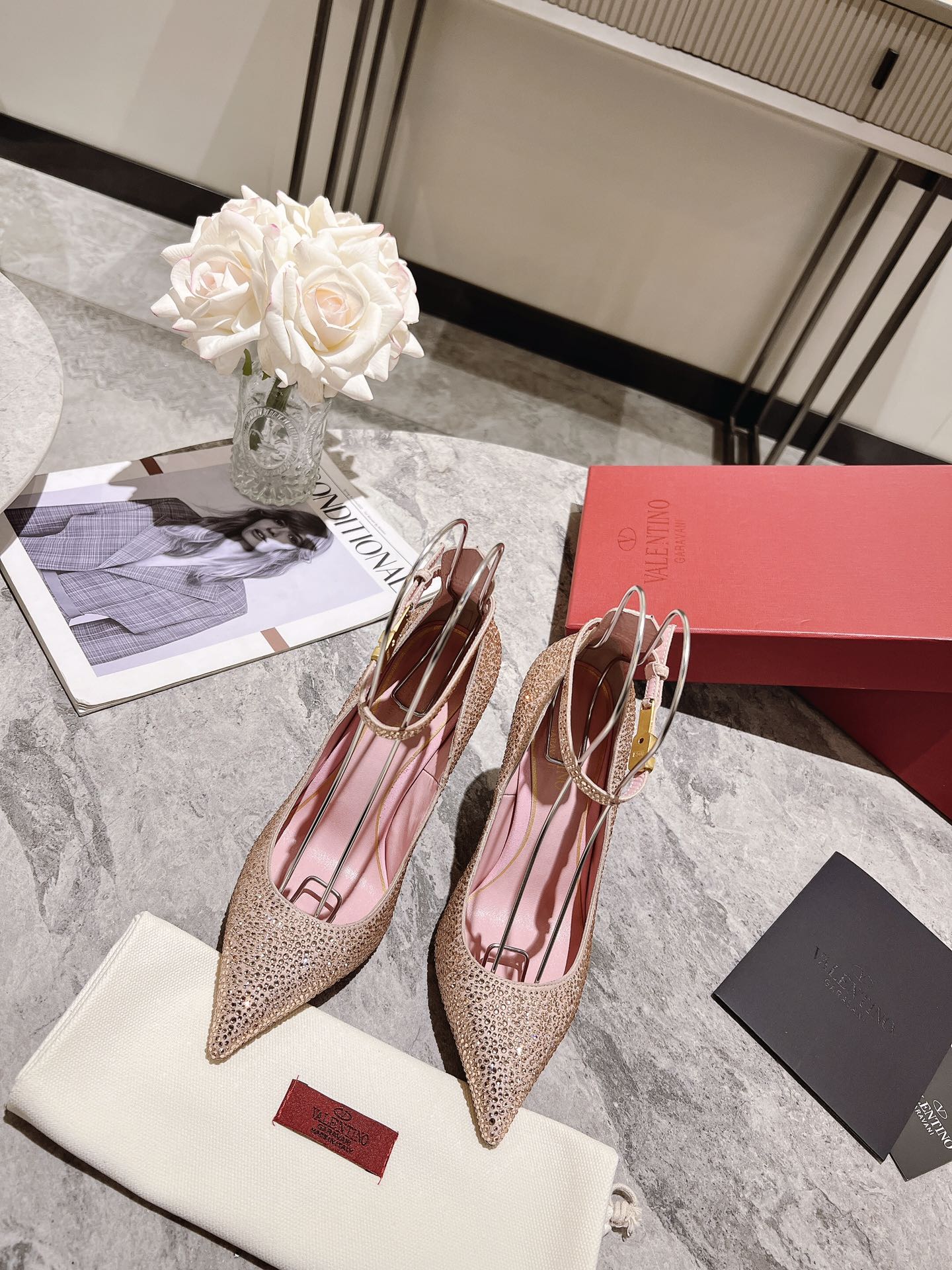 Valentino Women's Pointed Toe Crystal Embellished High Heel Pumps 5 i1680168091 3995 2
