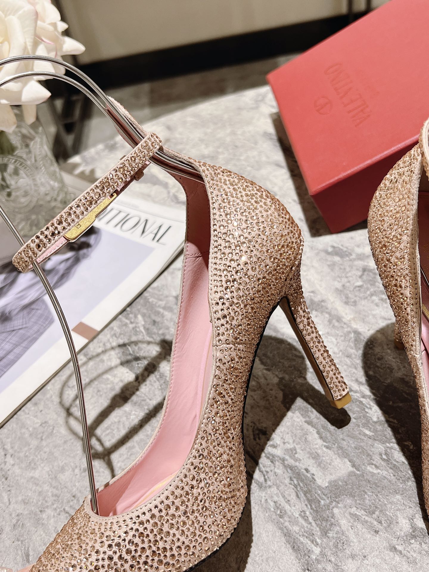 Valentino Women's Pointed Toe Crystal Embellished High Heel Pumps 8 i1680168091 6872 6