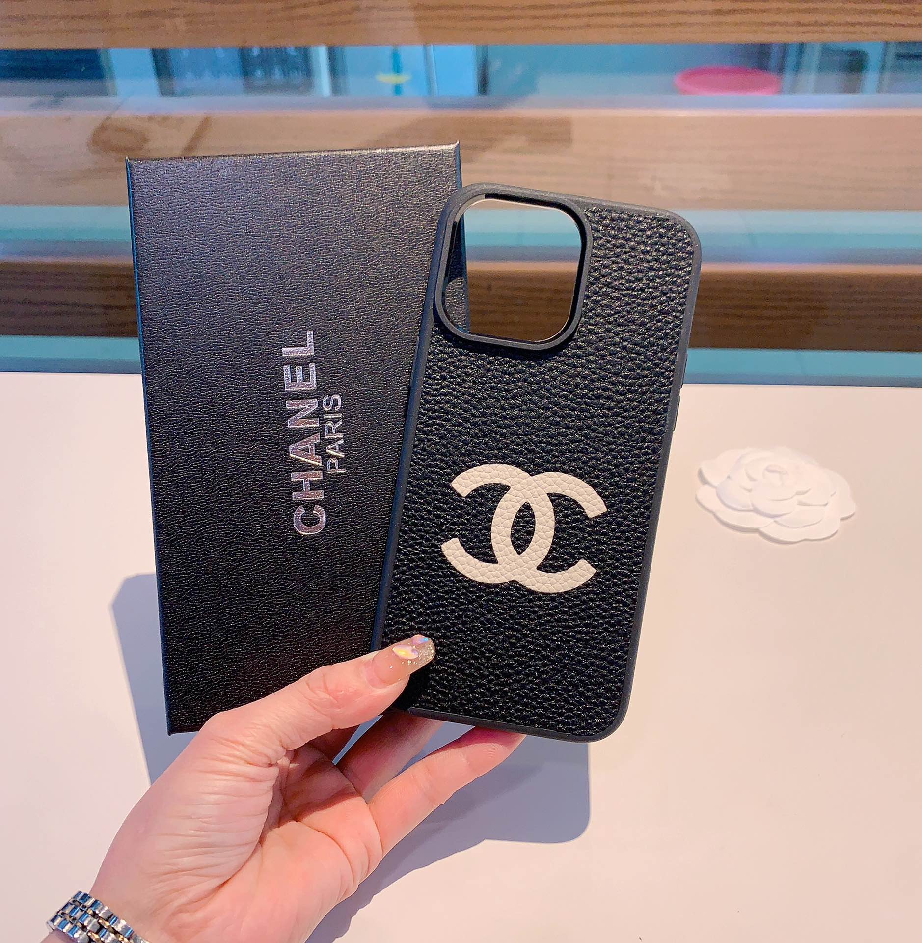 Chanel Phone Case Lychee Pattern