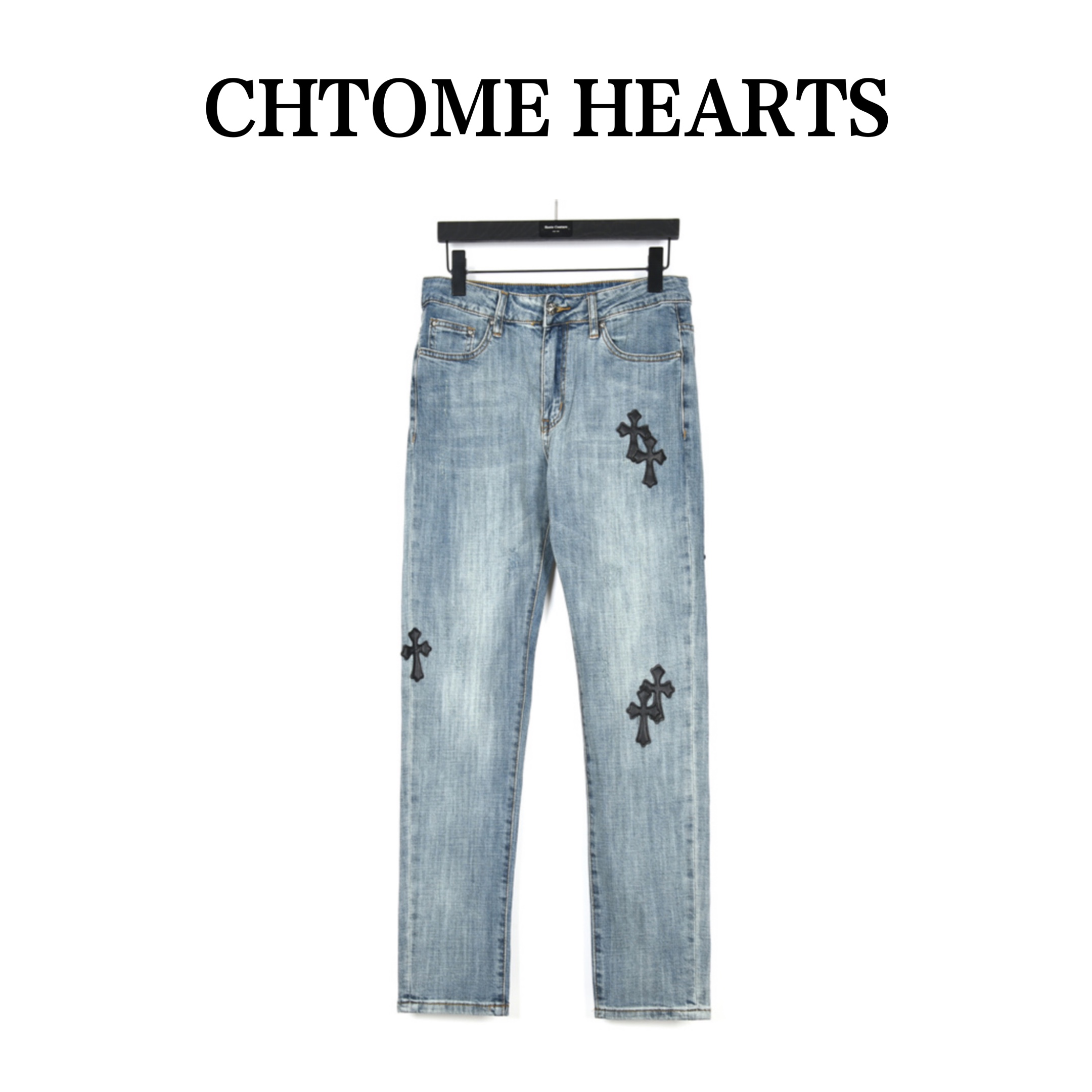 260 Chrome Hearts 重工拼皮刺绣牛仔裤