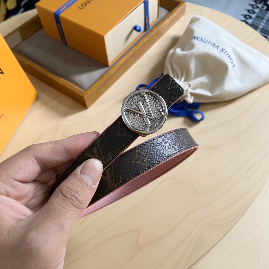 Louis Vuitton LV 代购级别女士双面腰带 双面可用 带身采用 Monogram帆布 Damier帆布设计