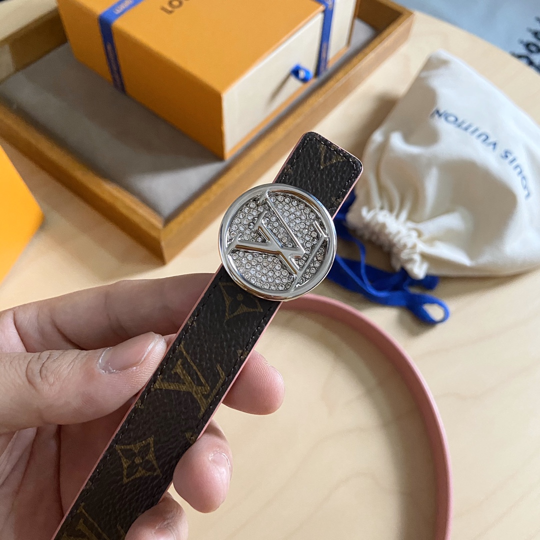 Louis Vuitton LV 代购级别女士双面腰带 双面可用 带身采用 Monogram帆布 Damier帆布设计