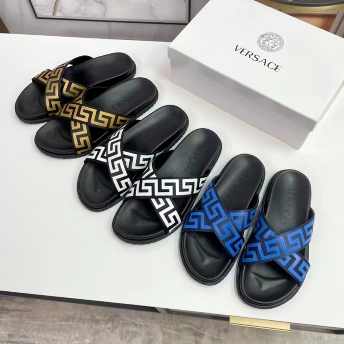 Versac * —— Boutique de alta gama Versace 21 nuevas sandalias de verano para hombre, ¡forro teñido al agua de primera c…