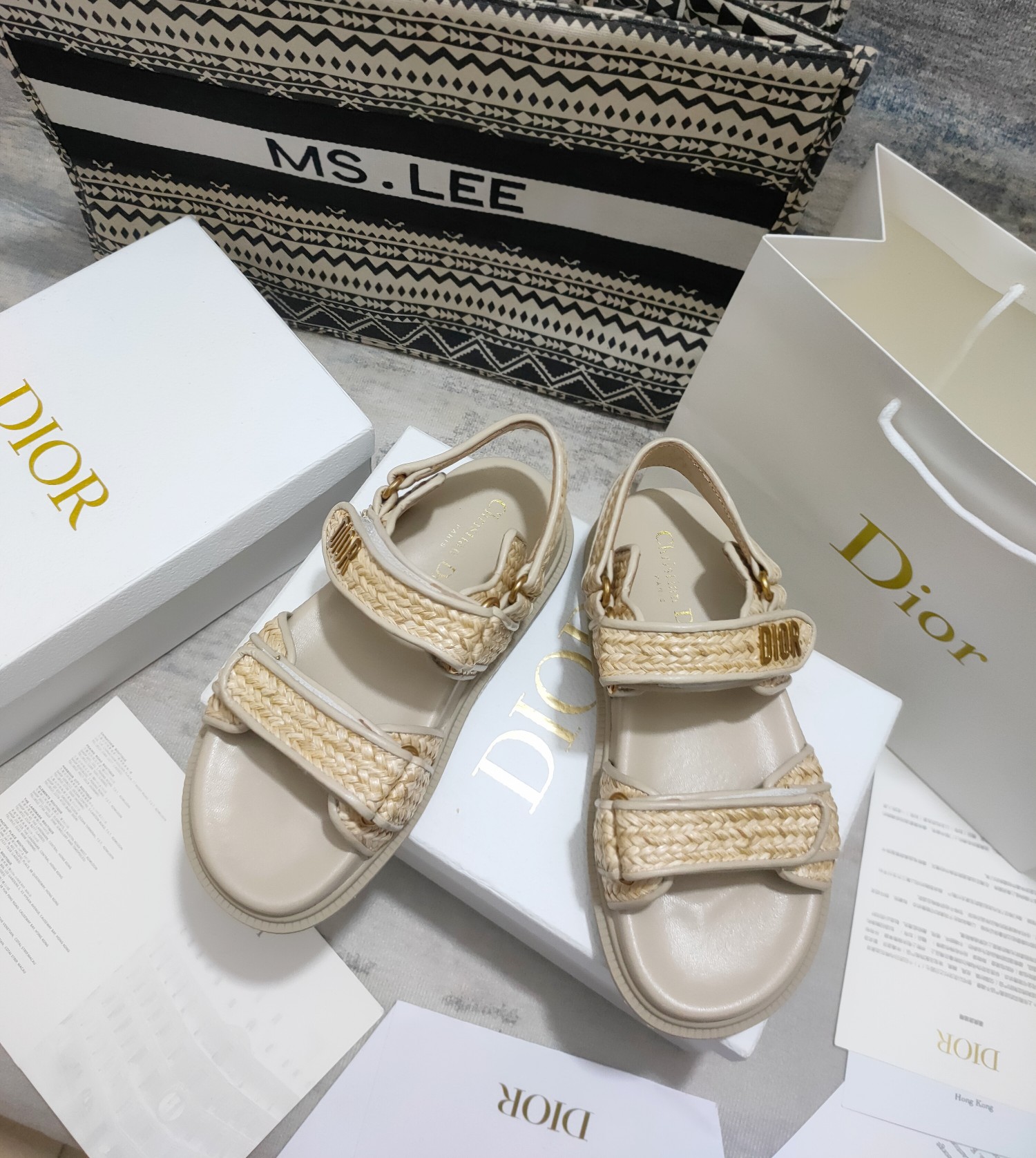 High-End Designer
 Dior Shoes Sandals Weave Cowhide TPU Beach