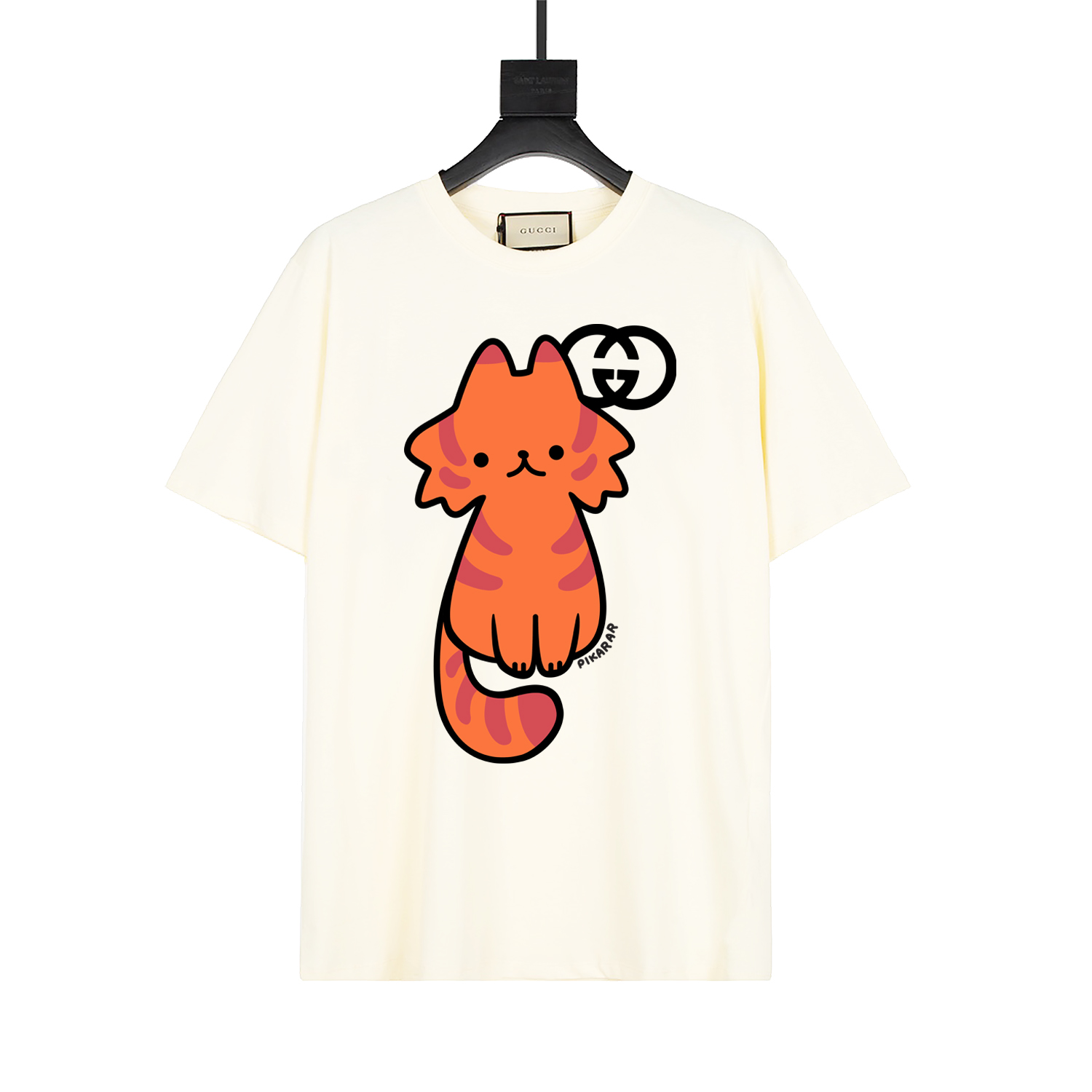 GUCCI/Gucci de alta calidad, última colección KAWAII de 20ss, mismo modelo oficial, camiseta con estampado de zorro 🦊,…