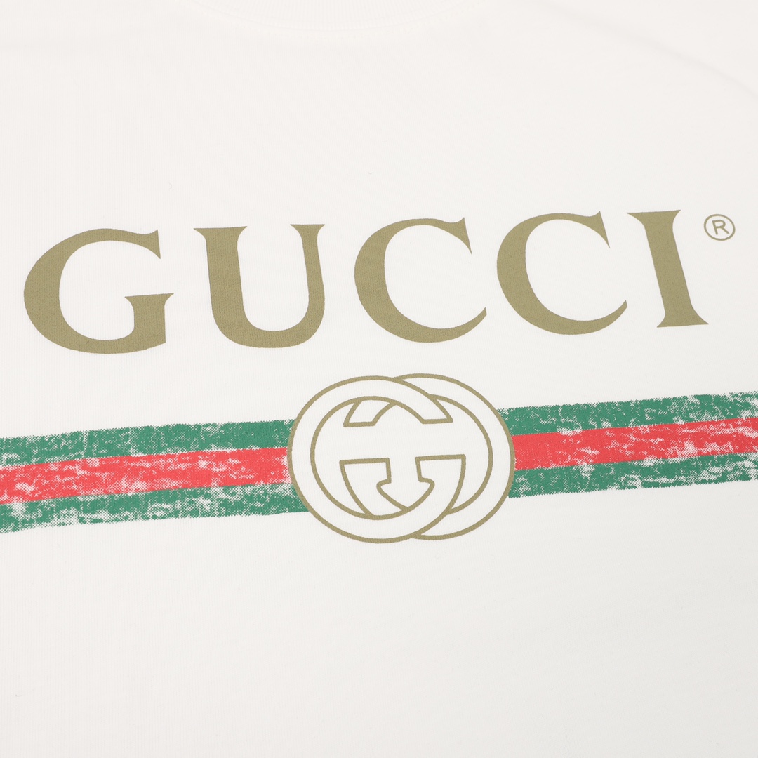 150 Gucci/古驰经典双环腰带Logo印花短袖