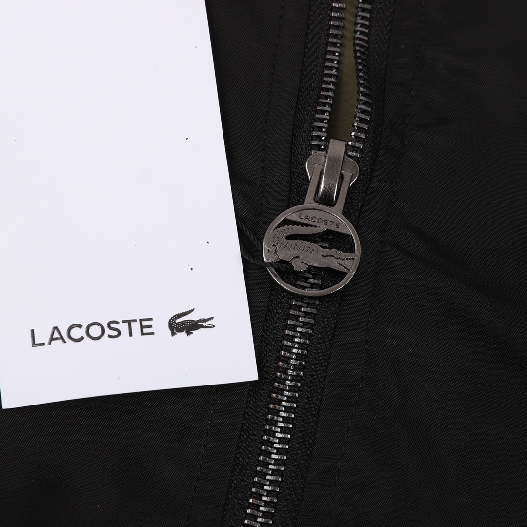 340 Lacoste/法国鳄鱼 胸口鳄鱼刺绣标识双面拉链外套