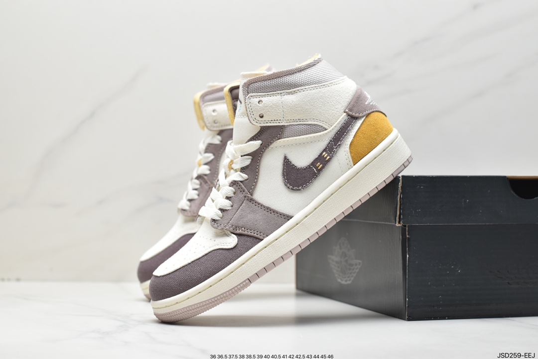 200 耐克 NIKE AIR JORDAN 1 MID CRAFT AJ1乔1运动鞋复古休闲篮球鞋DM9652-102