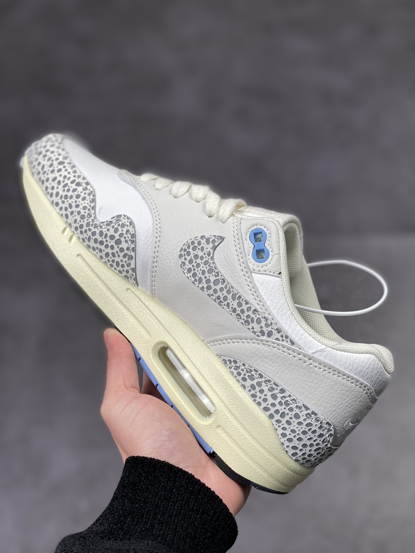 220 Nike Air Max 1 PRM 灰白石斑纹 复古休闲跑步鞋 FB5059-100
