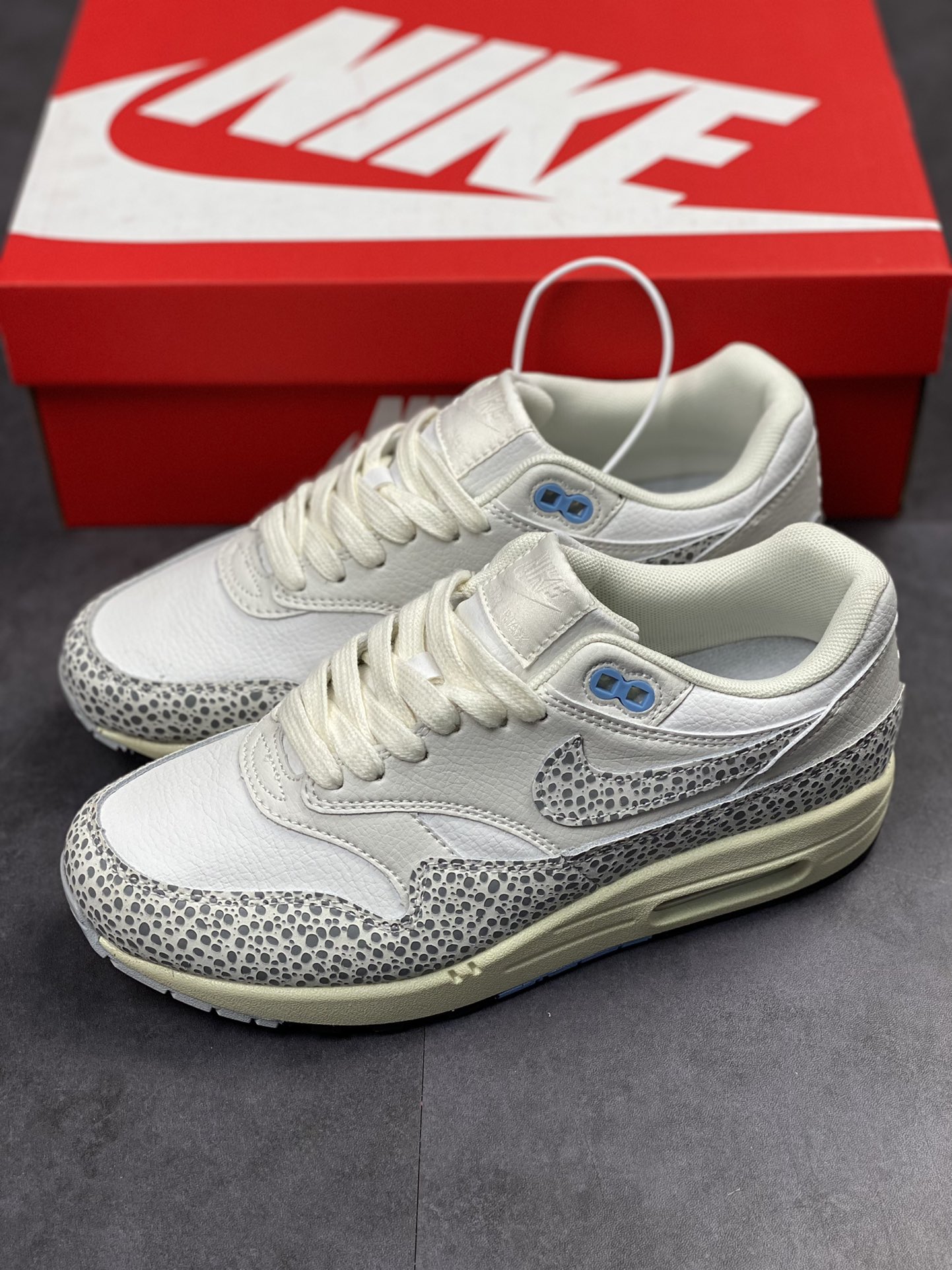 220 Nike Air Max 1 PRM 灰白石斑纹 复古休闲跑步鞋 FB5059-100