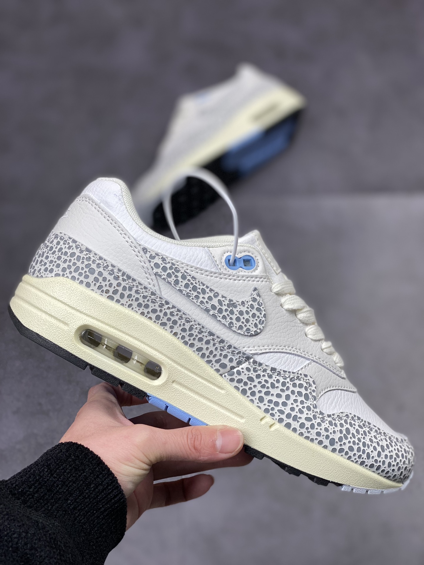 220 Nike Air Max 1 PRM 灰白石斑纹 复古休闲跑步鞋 FB5059-100