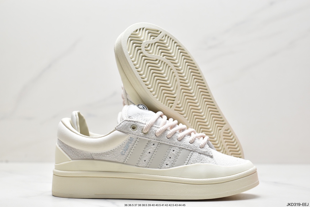 Original box Bad Bunny x adidas originals Campus Bad Bunny white casual sports sneakers FZ5823