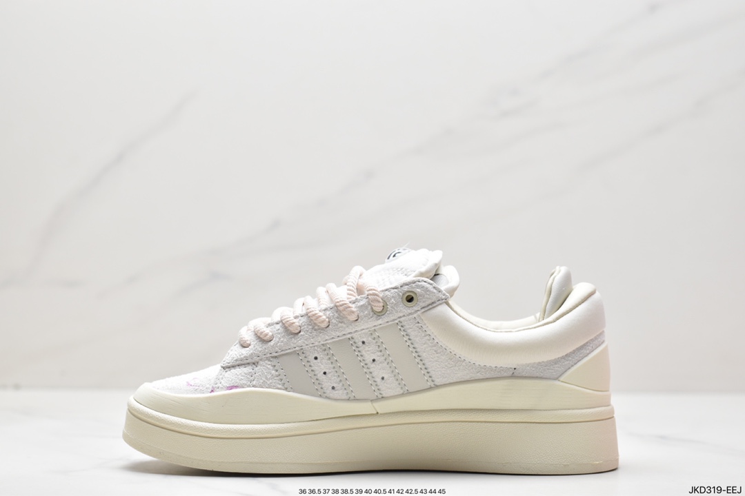 Original box Bad Bunny x adidas originals Campus Bad Bunny white casual sports sneakers FZ5823