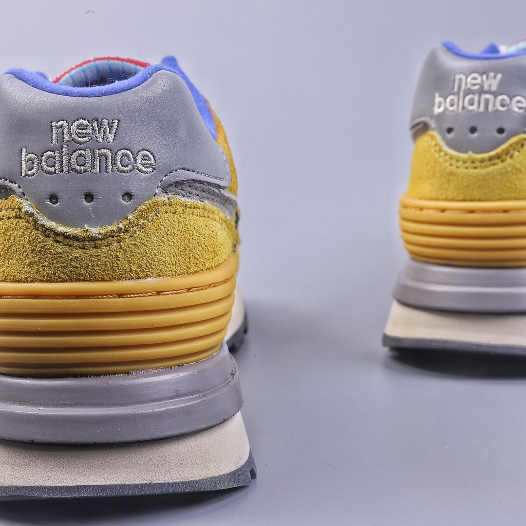 Bodega x NB 574 upgraded series low-top retro casual sports jogging shoes ”bright yellow sapphire blue silver” U574LGB1